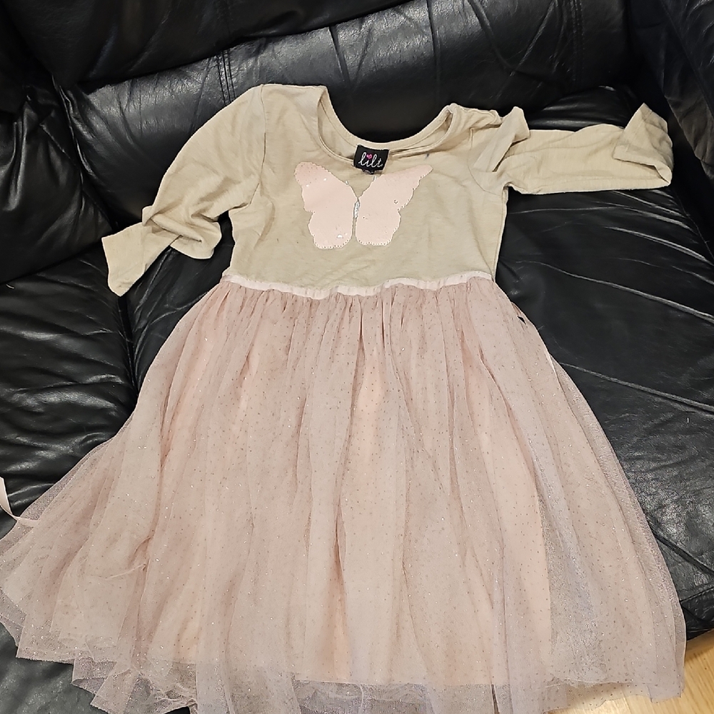 Lilt Sequin Butterfly Top in Beige and Silver